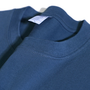 新疆棉220g重磅深蓝色t恤男圆领，纯棉短袖t恤精梳棉男女不透打底衫