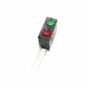 LED灯座 3MM2孔灯/2灯式带灯红绿双色 LED二极管90度弯脚固定10个