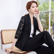 夏季蕾丝小西装，短款外套女薄款韩版修身型简约气质小西服时尚6253