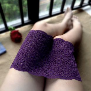 16.5厘米宽深紫色刺绣弹力蕾丝，辅料花边裙子下摆，裹胸袖口领口辅料