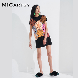 micartsy王紫珊2021秋季手钩拼色背心长t恤小众，设计感两件套