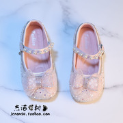 宝宝小皮鞋2-3-4-6-8岁软底女宝儿童鞋子春款女童公主圆头水晶鞋