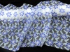蓝色花朵织花大牌印花廓形透明欧根纱面料连衣裙礼服童装布料