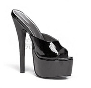 美国Ellie Shoes16.51cm性感细高跟防水台黑色高跟凉鞋露趾无带鞋