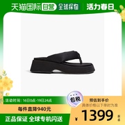 香港直邮潮奢ganni女士，填充棉绸缎，防水台凉鞋