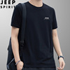 jeep吉普男式短袖t恤夏季薄款纯棉，圆领半袖打底汗衫大码潮胖子200