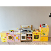 toywoo儿童过家家玩具木制小家，电冰箱切水果，玩具仿真蔬菜厨房玩具