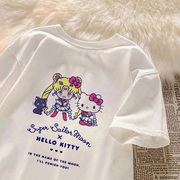 女童短袖t恤夏装三丽鸥，凯蒂猫联名美少女，儿童时髦上衣童装潮