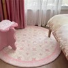 卡通可爱儿童房圆形地毯卡通地毯卧室床边加厚地垫吊篮电脑椅地垫