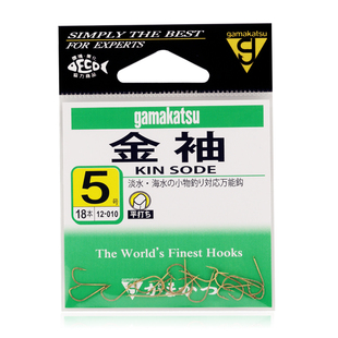 伽玛卡兹鱼钩gamakatsu日本金袖有倒刺12010轻量细万能鲫鱼钩