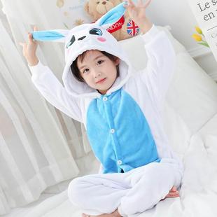小兔子演出服儿童兔子衣服男童睡衣珊瑚绒连体睡袋幼儿园舞蹈服冬