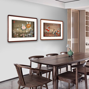 新中式客厅沙发背景墙装饰画中国风，餐厅卧式床头玉雕，挂画3d立体画