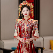 秀禾服新娘高级中式婚服结婚重工，嫁衣小个子裙褂礼服出阁红色秀和