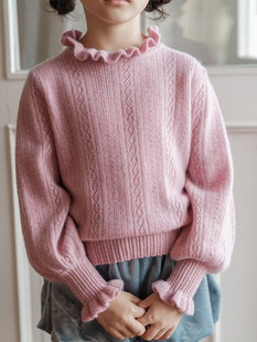 欧利娜利原创upw纯臻系列，100%内蒙山羊绒，挑窿提花法式羊绒衫