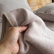 巧手金梭新疆棉提花老粗布纯棉三件套1.8床盖加厚床单可水洗折叠