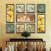 客厅装饰画轻奢美式挂画现代简约有框画地中海，欧式组合油画