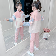 女童休闲运动套装春秋装韩版中大童时髦两件套洋气儿童秋季三件套
