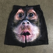 抖音大猩猩T恤猴子图案短裤短袖套装搞笑沙滩裤休闲运动花裤衩夏