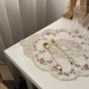 复古法式蕾丝桌垫ins绣花蕾丝桌布田园，欧式床头柜装饰玫瑰花餐垫