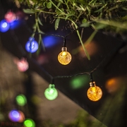 太阳能led灯串气泡球彩灯户外花园，防水圣诞节露营天幕装饰灯