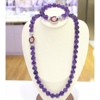 7a级天然巴西紫水晶手链项链，套装全净体手串，毛衣链紫色转运幸运女