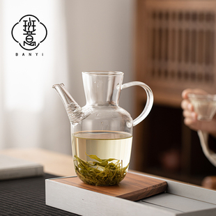 新中式出品器具玻璃茶壶大容量中式水经注绿茶壶高硼硅执壶花茶壶