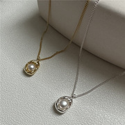 周的的 S925纯银韩版珍珠豌豆项链博主款INS风时髦简约个性锁骨链