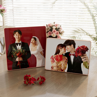定制相框摆台照片制作打印婚纱照结婚照，加全家福水晶相片做成桌摆