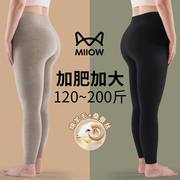 猫人大码秋裤女高腰，加肥加大胖mm200斤打底加绒保暖裤内穿绒线裤