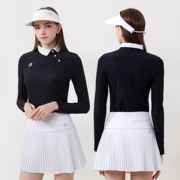 春秋季高尔夫女装长袖裙子套装女士网球弹力显瘦golf运动上衣裙子