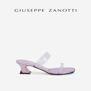 商场同款Giuseppe Zanotti GZ女士露趾马蹄跟凉鞋
