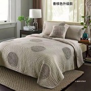外贸出口家纺欧美式纯棉绗缝轻奢风装饰床盖三件套长绒棉空调夏被