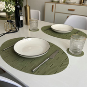 餐垫防水防油桌垫隔热防烫高级感椭圆法式美式歺餐布餐桌餐具盘垫