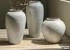 粗陶白色复古花瓶客厅插干花瓷瓶日式风装饰花器禅意陶瓷摆件