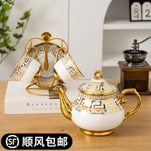 1l欧式陶瓷泡茶壶单壶花茶英式下午茶具，套装复古结婚创意咖啡杯具