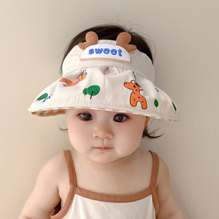 宝宝防晒帽夏季空顶帽遮阳帽婴儿帽子儿童太阳帽沙滩婴幼儿渔夫帽