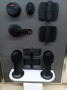 公共卫生间隔断配件 厕所黑色尼龙套装件 洗手间隔板连接件指示锁
