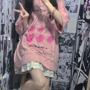 粉红色短袖T恤女夏季2024可爱少女甜美软妹上衣日系原宿学生