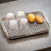 水杯子沥水盘家用双层托盘客厅长方形茶盘水果盘塑料创意沥水篮架