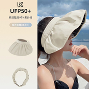 UPF50+防晒蛋卷帽户外运动防紫外线太阳帽大檐遮阳双面空顶帽子