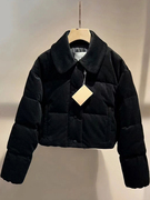黑色棉服秋冬时尚今年流行轻奢高级感冷淡系独特别致外套