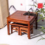 花梨木餐桌实木红木方桌小户型，茶桌明清茶桌，阳台休闲儿童学习桌