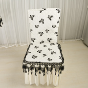 高档刺绣蕾丝餐桌椅子套罩高档餐桌布套装宫廷复古餐椅垫桌布定制