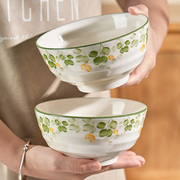 小清新陶瓷饭碗家用米饭碗2023餐具套装碗碟高颜值小碗菜盘子