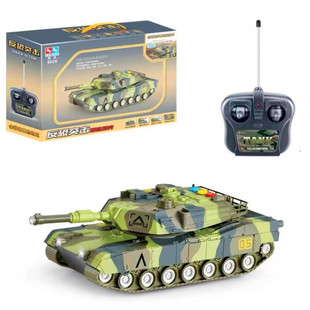 林达方向盘遥控坦克玩具，车充电模型儿童男孩，电动仿真玩具汽车