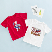 超人衣服儿童T恤夏季短袖薄款半袖上衣男童体恤男孩卡通图案童装