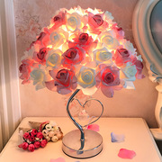 羽毛灯 小夜灯创意简约欧式台灯卧室床头温馨生日礼物玫瑰台灯