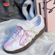 西瓜球鞋定制 Adidas NEO VI Court夏日花集甜美温柔淡雅白粉板鞋