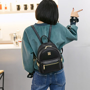 大容量双肩包女生2024韩版铆钉背包休闲旅行包pu皮书包学院风