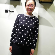 韫yun女装衬衫2019秋季波点雪纺衬衫，女长袖韩版显瘦圆点上衣